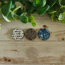 Load image into Gallery viewer, Patterned Wood Round Drops