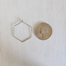 Load image into Gallery viewer, Hexagon Hoop Earring Finding, 28mm - STAINLESS STEEL, 316 Stainless Steel