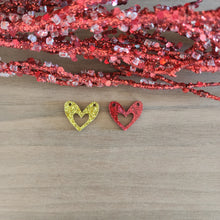Load image into Gallery viewer, Valentine's Day Acrylic Cutout Hand Drawn Heart Double Hole Drops