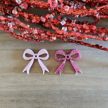 Load image into Gallery viewer, Valentine's Day Acrylic Bow with Medium Cutout Loops
