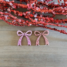 Load image into Gallery viewer, Valentine's Day Acrylic Bow with Small Cutout Loop