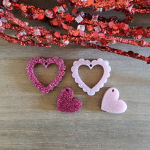 Load image into Gallery viewer, Valentine's Day Acrylic Large Scalloped Cutout Heart Drop