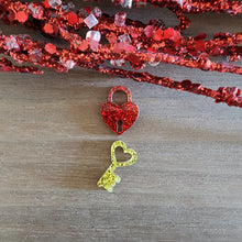 Load image into Gallery viewer, Valentine's Day Heart Lock & Key Double Drop
