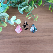 Load image into Gallery viewer, Patterned Acrylic Rounded Diamond Drops