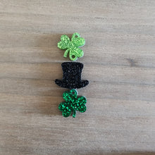Load image into Gallery viewer, St Patrick's Day Acrylic Triple Clover, Leprechaun Hat, & Clover Drops
