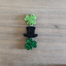 Load image into Gallery viewer, St Patrick's Day Acrylic Triple Clover, Leprechaun Hat, & Clover Drops