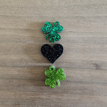 Load image into Gallery viewer, St Patrick's Day Acrylic Triple Clover, Heart, & Clover Drops