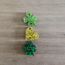 Load image into Gallery viewer, St Patrick's Day Acrylic Triple Clover, Heart, & Clover Drops