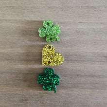 Load image into Gallery viewer, St Patrick's Day Acrylic Triple Clover, Heart, & Clover Drops