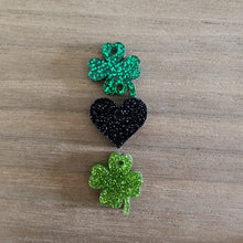 Load image into Gallery viewer, St Patrick's Day Acrylic Triple Clover, Heart, & Clover Drops
