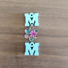 Load image into Gallery viewer, MOM Patterned Acrylic Triple Flower Center Drops