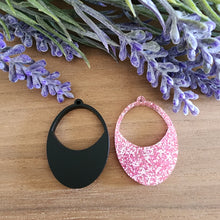 Load image into Gallery viewer, Half Cutout Oval Acrylic Drop