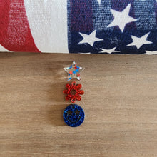 Load image into Gallery viewer, Patriotic Acrylic Triple Star, Flower, Happy Face Drops