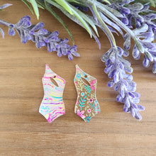 Load image into Gallery viewer, Patterned Acrylic Off The Shoulder Swimsuit Drops