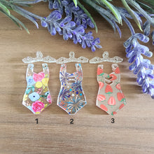 Load image into Gallery viewer, Patterned Acrylic One Piece Swimsuit & Hanger Drops