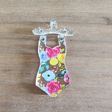 Load image into Gallery viewer, Patterned Acrylic One Piece Swimsuit & Hanger Drops