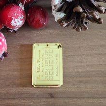 Load image into Gallery viewer, Christmas PE Believe Train Ticket Mirror Acrylic Drop