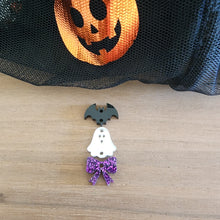 Load image into Gallery viewer, Halloween Acrylic Triple Bat, Ghost, & Bow Drops