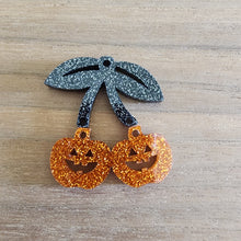 Load image into Gallery viewer, Halloween Jack o' Lantern Cherries Acrylic 2 Piece Drops