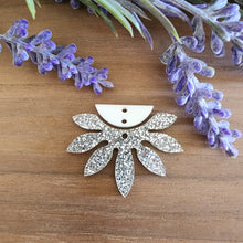 Load image into Gallery viewer, Half Flower 2 Piece Acrylic Drop