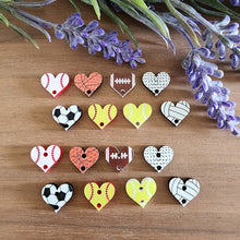 Load image into Gallery viewer, Acrylic Sports Heart Stud Connectors