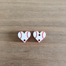 Load image into Gallery viewer, Acrylic Sports Heart Stud Connectors
