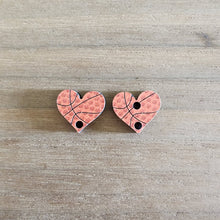 Load image into Gallery viewer, Acrylic Sports Heart Stud Connectors