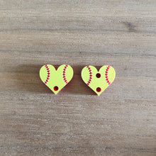 Load image into Gallery viewer, Acrylic Sports Heart Stud Connectors