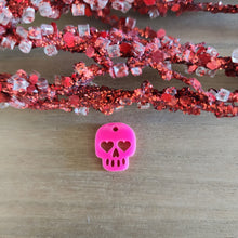 Load image into Gallery viewer, Valentine's Day Acrylic Heart Eyes Skull Drop