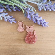 Load image into Gallery viewer, Cat Sitting Silhouette Acrylic Stud & Drop