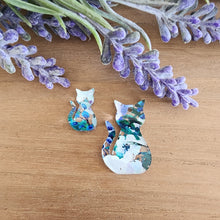 Load image into Gallery viewer, Patterned Acrylic Cat Sitting Silhouette Stud & Drop