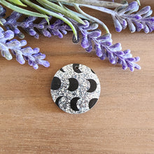 Load image into Gallery viewer, Moon Phases on Silver Glitter Patterned Acrylic Drops