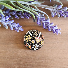 Load image into Gallery viewer, 70s Groovy Mushrooms on Forest Green Glitter Patterned Acrylic Drops