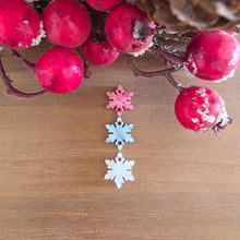 Load image into Gallery viewer, Christmas Acrylic Triple Dainty Snowflake Drops