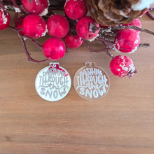 Load image into Gallery viewer, Christmas Dashing Through the Snow Mirror Acrylic Bulb Drop