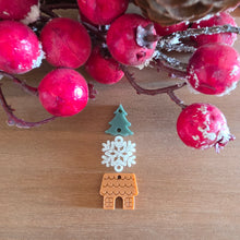 Load image into Gallery viewer, Christmas Acrylic Triple Tree, Intricate Snowflake, & Gingerbread House Drops