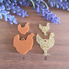 Load image into Gallery viewer, Chicken Silhouette Acrylic Studs & Drops