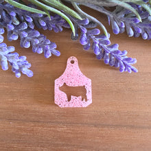 Load image into Gallery viewer, Cow Tag with Cutout Pig Acrylic Drop