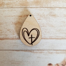 Load image into Gallery viewer, Heart and Cross Earrings