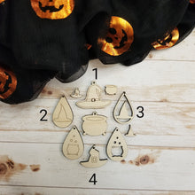 Load image into Gallery viewer, Halloween Witch Hats and Cauldron Earrings