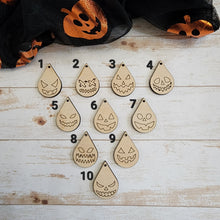 Load image into Gallery viewer, Halloween Jack-o'-lantern Faces Scored Teardrops