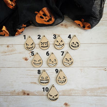 Load image into Gallery viewer, Halloween Jack-o'-lantern Faces Cutout Teardrops