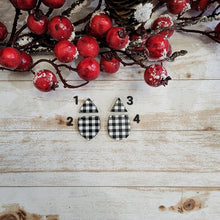 Load image into Gallery viewer, Mini White & Black Buffalo Plaid Pattern Interchangeable Split Drops