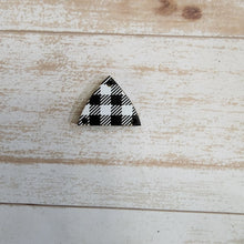 Load image into Gallery viewer, Mini White & Black Buffalo Plaid Pattern Interchangeable Split Drops