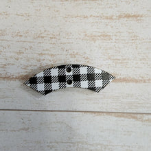 Load image into Gallery viewer, Mini White & Black Buffalo Plaid Pattern Semi Arc Connectors