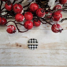 Load image into Gallery viewer, Mini White & Black Buffalo Plaid Pattern Round Interchangeable Blanks