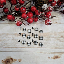 Load image into Gallery viewer, Mini White & Black Buffalo Plaid Pattern Connectors