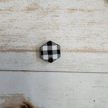 Load image into Gallery viewer, Mini White & Black Buffalo Plaid Pattern Connectors