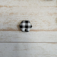 Load image into Gallery viewer, Mini White & Black Buffalo Plaid Pattern Connectors