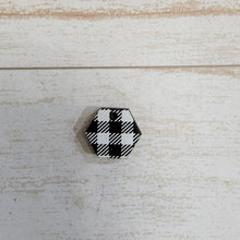 Load image into Gallery viewer, Mini White & Black Buffalo Plaid Pattern Connectors